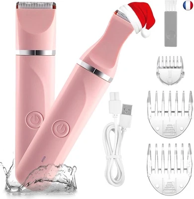 Sans Douleur Tondeuse Femme Intime & Tondeuse Bikini,2 en 1 Rasoir Femme - Photo 1/4