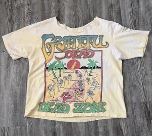 Vintage 90s Grateful Dead Original Tour Shirt Mens Dead Zone Yellow - Picture 1 of 11