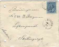 5c Edward to Switzerland 1912 Lourdes N.S. cover see scan tear on flap