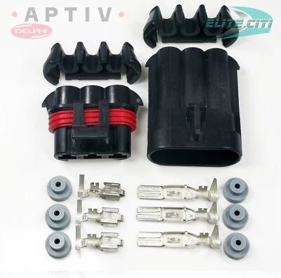 46amp Delphi 3-Pin Seal Metri-Pack 630 Series 3-Conductor Connector w/14-16 AWG - Image 1 of 4