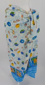 SUN N SAND SARONG SCARF & HAIR TIE COVERUP 1 SZ FITS MOST 42x65 PAUL BRENT PTTRN - Picture 1 of 22