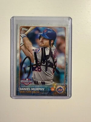 daniel murphy 2015 topps opening day autographed card new york mets - Image 1 of 2