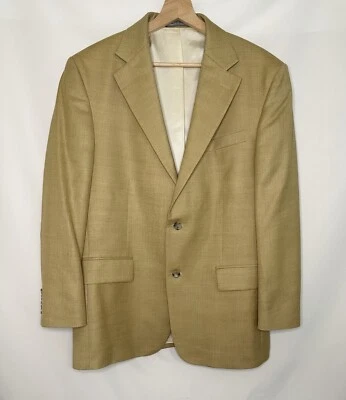 Blazer chaqueta deportiva forrada Oscar De La Renta mezcla de lana de seda color tostado 42R para hombre Foto 1 de 4