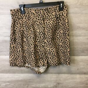 Express Womens Size 10 Brown Animal Print Super High Waisted Linen-Blend Shorts 