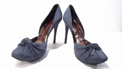 WALTER STEIGER VINTAGE Bolla Satin Ruched Knotted High Curved Pumps 37.5 NIB 895 - Image 1 of 4