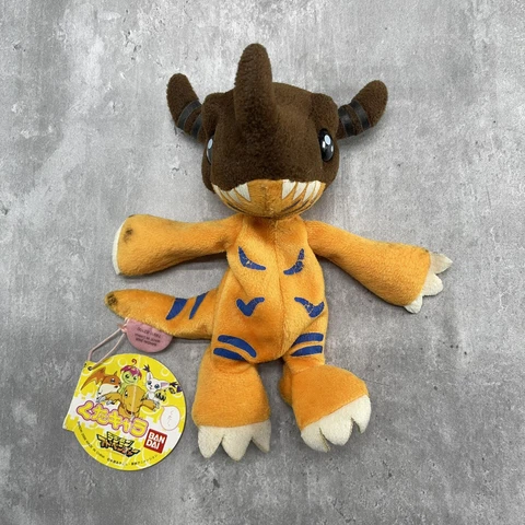 Digimon GREYMON 7” Beanie Plush Bandai Japan Kuta Chara 2000 w/ Hangtag RARE Cover