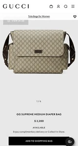 Gucci GG Supreme Diaper Bag - Picture 1 of 12