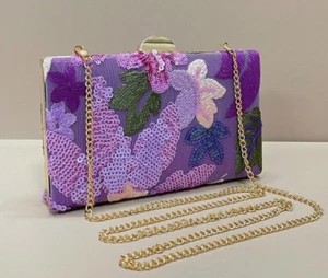 ABENDTASCHE - Mini lila Party Clutch, (einzigartiges zufälliges Muster) elegant & detailliert - Bild 1 von 4