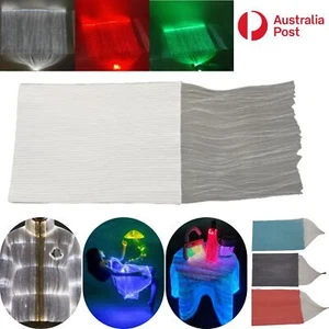 LED Fiber Optic Cloth Luminous Fabric Glowing Clothes Costume Dress Light Lamp - Foto 1 di 11