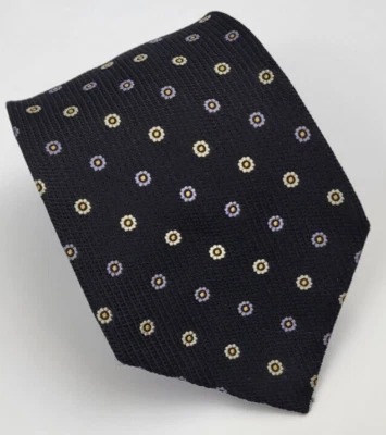 Nautica Silk Tie Black Gray White Floral Geometric Men Necktie 59 x 3.7/8* - Image 1 of 4