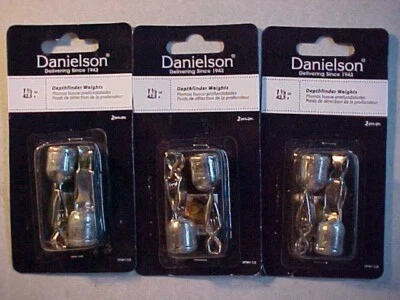 6 new DANIELSON Depth finders Ice Fishing 1 1/2 oz.  HEAVY DUTY CLIPS WEIGHTS - Image 1 of 2