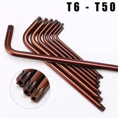 L Shape Torx Star Security Key Wrench with Hole Screwdriver T6 - T50 Metric - Image 1 of 4