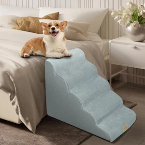 Escalera para mascotas escalera para perros 5 peldaños escalera para perros 56 cm de altura rampa para perros para cama - Imagen 1 de 19
