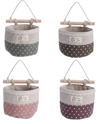 4 Pc Hanging Girl Storage Wall Wooden Baskets Small Organizers  - Image 1 of 3