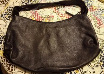 NUEVO MARCO BUGGIANI HECHO EN ITALIA ◇ BOLSO DE CUERO NEGRO ◇ BOLSO DE HOMBRO Foto 1 de 4