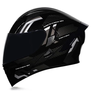 Full Face Flip Up Motorcycle Helmet Modular Integrated Motorbike Dual Visor DOT - Picture 1 of 25