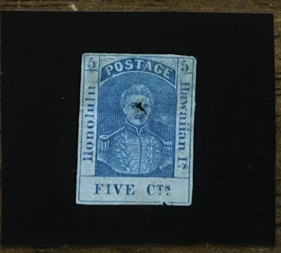 HAWAII HONOLULU 5 centavos azul roto @ chip central @ margen Foto 1 de 2