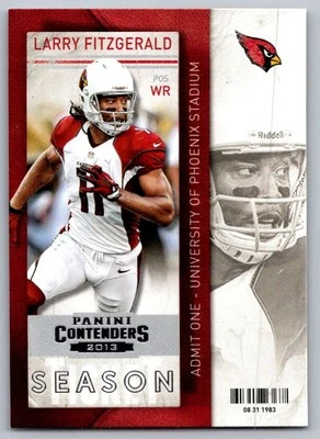 2013 Panini Contenders Larry Fitzgerald Arizona Cardinals #25 - Image 1 of 2
