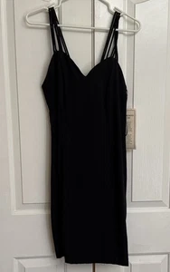 Vintage Hollywood Nights Black Dress Semi Formal Spaghetti Strap Bow Size 8 NEW - Picture 1 of 12
