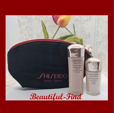 Shiseido Benefiance WR24 Amaciante Enriquecido 25ml Emulsão Diária 15ml em Bolsa de Maquiagem - Imagem 1 de 4