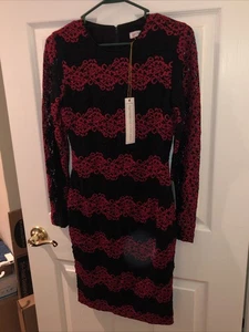 Kleid The Population Damen schwarz rot Blumen Reißverschluss hinten Etuikleid Größe S Neu mit Etikett - Bild 1 von 18