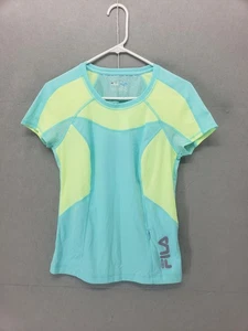 Fila Sport Running Shirt Womens Small Mesh Athletic Tee Top Polyester Fitness Gy - Picture 1 of 16