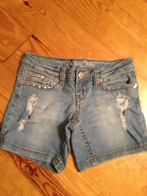 Pantalones Cortos Para Mujer Request Denim Distressed Destroyed Talla 25 Foto 1 de 4