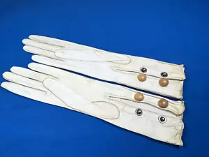 NOS C1908 französische Vallier Marion waschbare Handschuhe, Leder, Größe 6, innen gestempelt - Bild 1 von 14