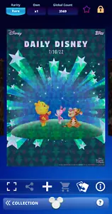 Topps Disney Collect DIGITAL Diario 30 de Julio Refractor Winnie Pooh Tigger - Imagen 1 de 3