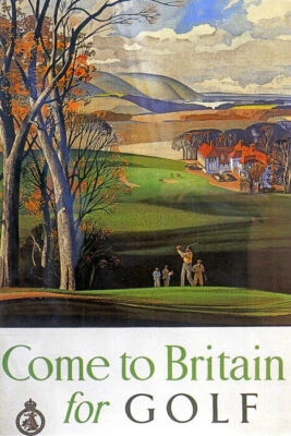 COME TO BRITAIN FOR GOLF SPORT TRAVEL UK VINTAGE POSTER REPRODUCTION - Image 1 of 3