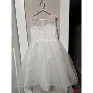 Gorgeous Full Length Flower Girl Dress Lace And Tulle - Picture 1 of 9