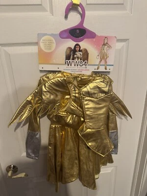 NUEVO SIN ETIQUETAS WW84 Mujer Maravilla Armadura Dorada Disfraz Niño Talla Pequeña 4-6 Foto 1 de 4