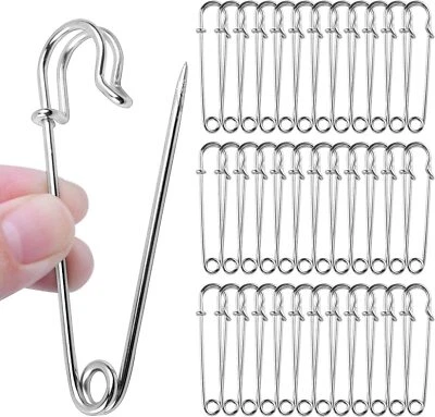 30 Stück Sicherheitsnadeln Anstecknadeln L Grösse 70mm für Kleidung Leder Segel - Bild 1 von 4