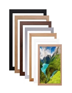 Wood Panoramic Photo Frame Black White Oak Picture Poster Frames Various Sizes - Picture 1 of 7