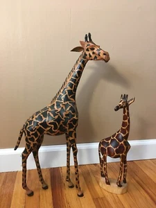**Vintage MCM GIRAFFE FIGURES TABLE SCULPTURES 18" & 12" TALL SET OF 2 MID-CENT. - Picture 1 of 10