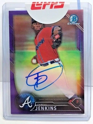 Tyrell Jenkins 2016 Bowman Chrome Prospect PURPLE Refractor Autograph Auto /250 - Image 1 of 2