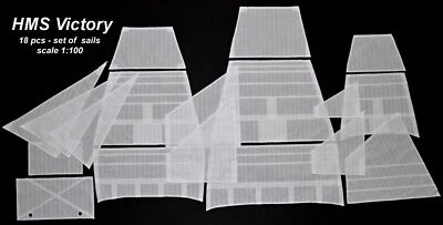 Heller HMS Victory 1:100 - set of 18 sails for model sewed on CNC machine - Bild 1 von 4