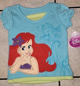 Disney Ariel Little Mermaid Flounder Short Sleeve Shirt Size 2T New NWT - Picture 1 of 2