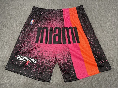 New Mitchell & Ness Miami Heat Floridians 2005 Gradient Swingman Shorts Sz: XL Cover