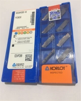 10Pcs Korloy MGMN300-M PC9030 Carbide Inserts ah