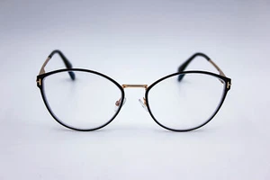 Monturas de gafas de gato Tom Ford Tf5573-B 005 negras/doradas 55-17-140 - Imagen 1 de 7