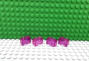 Lego 4 Trans Dark Pink 1x2 brick block NEW - Picture 1 of 1