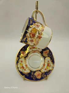 Vintage Standard China Demitasse Cup & Saucer 1210 – Cobalt Imari Floral Gilt - Picture 1 of 5