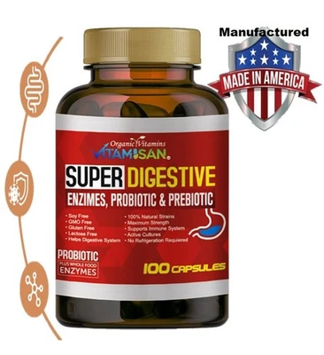 Daily Digestive Enzymes with Prebiotics Probiotics 100 capsules  - Image 1 of 4