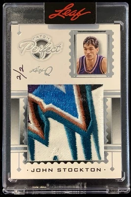 约翰·斯托克顿 2024 Leaf Q 贴片完美 JUMBO GW UTAH 山标志补丁 #2/2 — 第 1/2 张图片