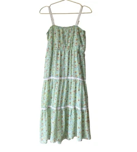 Rachel & Chloe Kids Dress Size 12 Green Floral Lace Tiered Lined Feminine Summer - Picture 1 of 8