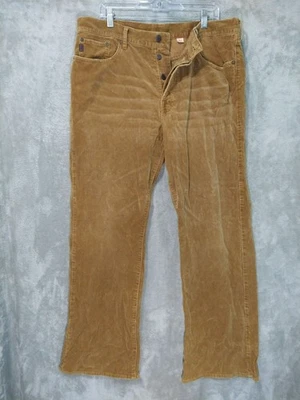 Pantalones De Colección Abercrombie Fitch Para Hombre 36x33 Marrón Pana Botón Recto Mosca Foto 1 de 4