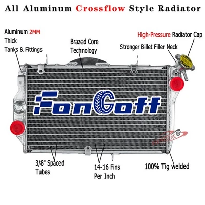 Radiador de aluminio compatible con Honda CBR1100 CBR1100XX Blackbird 1997-2003 2000 Foto 1 de 4