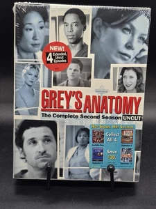 Greys Anatomy - Second Season 2: Uncut (DVD, 2006, 6-Disc Set) - NEW - SEALED - Picture 1 of 9