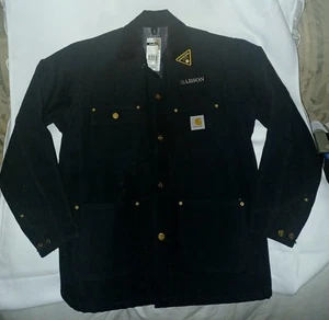 Carhartt mens Heavy Duty Canvas Acrylic Lined Jacket size 40 Black Brand New - Picture 1 of 9